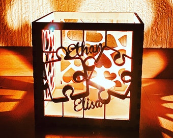 Personalized Wooden Lantern Candle Holder Tea Light Holder Laser cut Birthday Housewarming Gift, Outdoor candle holder.