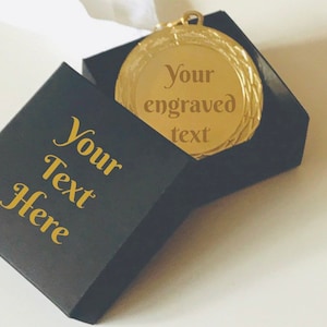 Laser engraved medal in Personalized gift box , Personalized medals, custom medals, Trophy, Sports trophy, Sports gifts.