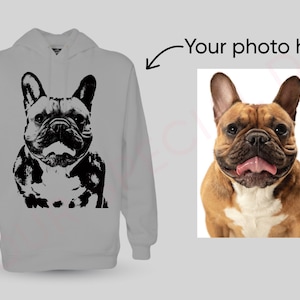 Custom Portrait from Photo hoodie, Your Own Picture Photo hoodie, Custom Hoodie women men Custom Photo Sweatshirt, Pet gift for him.