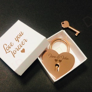 Custom Personalized Padlock, Engraved Padlock, Love Lock, Couples Gift, Wedding Padlock, Engagement gift, Lock and key, Engraved lock. image 8