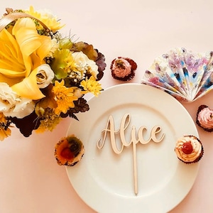 Personalized birthday cake topper, wooden cake topper, personalized name topper, cake decor, baby shower cake topper, laser cut names.