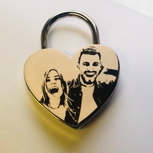 Custom Personalized Photo Padlock, Engraved Padlock, Love Lock, Couples Gift, Wedding Padlock, Engagement gift, Cute Gift