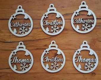 Set of 37 Custom Christmas Ornaments, Name Baubles, Christmas Gift Tags with name, Christmas stockings, Christmas decorations, Christmas.