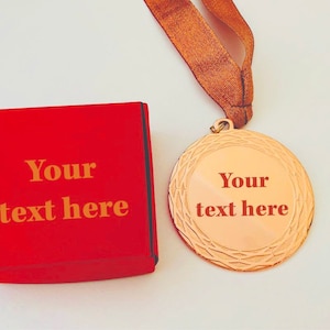 Laser engraved medal in Personalized gift box , Personalized medals, custom medals, Trophy, Sports trophy, Sports gifts.