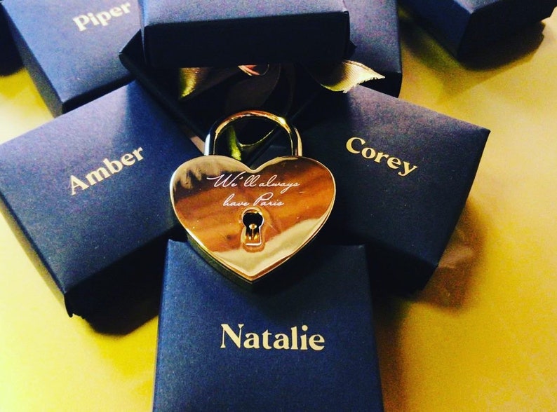 Custom Personalized Padlock, Engraved Padlock, Love Lock, Couples Gift, Wedding Padlock, Engagement gift, Lock and key, Engraved lock. image 10