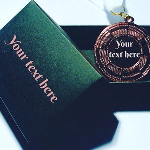 Custom medal in Personalized gift box , Personalized medals, custom medals, Trophy, Sports trophy, Sports gifts, laser engraved medals.