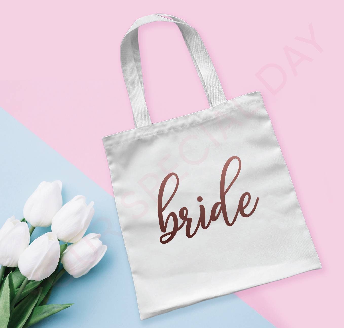 Rose gold Personalised tote Bag, Maid of Honour gift, bridesmaid gift, rose gold tote bag, personalised name tote bag, Personalized tote