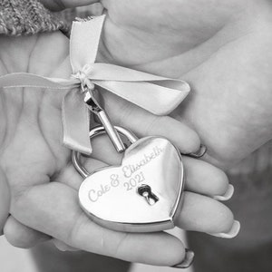 Custom Personalized Padlock, Engraved Padlock, Love Lock, Couples Gift, Wedding Padlock, Engagement gift, Lock and key, Engraved lock. image 2