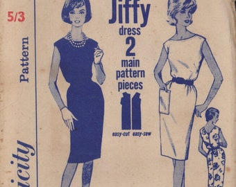 Simplicity 4429 Sewing Pattern, Jiffy Dress, Size 12, Uncut, Factory Folded, "Unprinted"