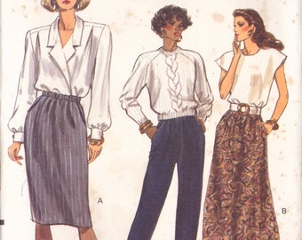 Vogue 7677 Sewing Pattern, Misses' Skirt and Pants, Size 8-10-12, Uncut, Factory Folded