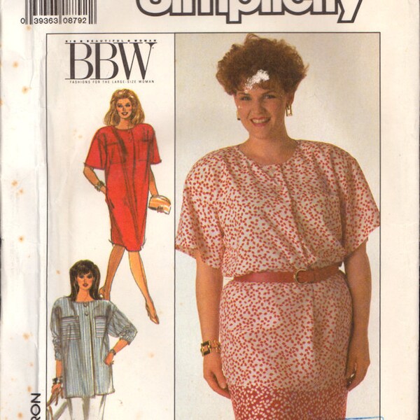 Simplicity 9120 Dress Tunic Skirt, Sewing Pattern Size 18-24 Uncut Factory Folded