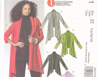 McCall's 5241 Sewing Pattern, Misses' Cardigan in Three Lengths, Size Lrg-Xlg-XXL, Neatly Cut, Complete