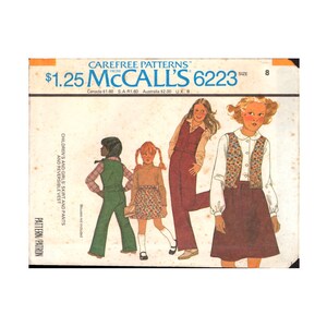 McCall&#39;s 6223 Girl&#39;s Skirt Pants Reversible Vest, Sewing Pattern Size 8 Uncut Factory Folded