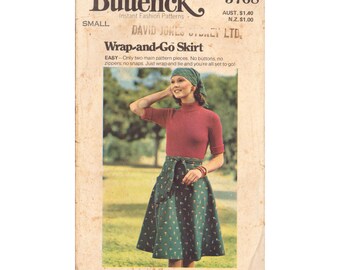 Butterick 3768 Sewing Pattern, Warp-and-Go Skirt, Size Small, Cut, Incomplete