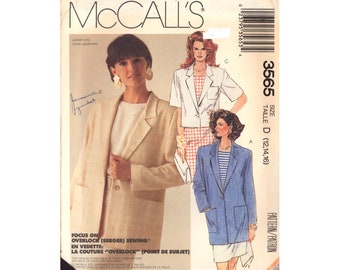 vintage whole pattern jacket セット Mccall's 3565 Sewing Pattern Jacket Size 12-14-16 Uncut