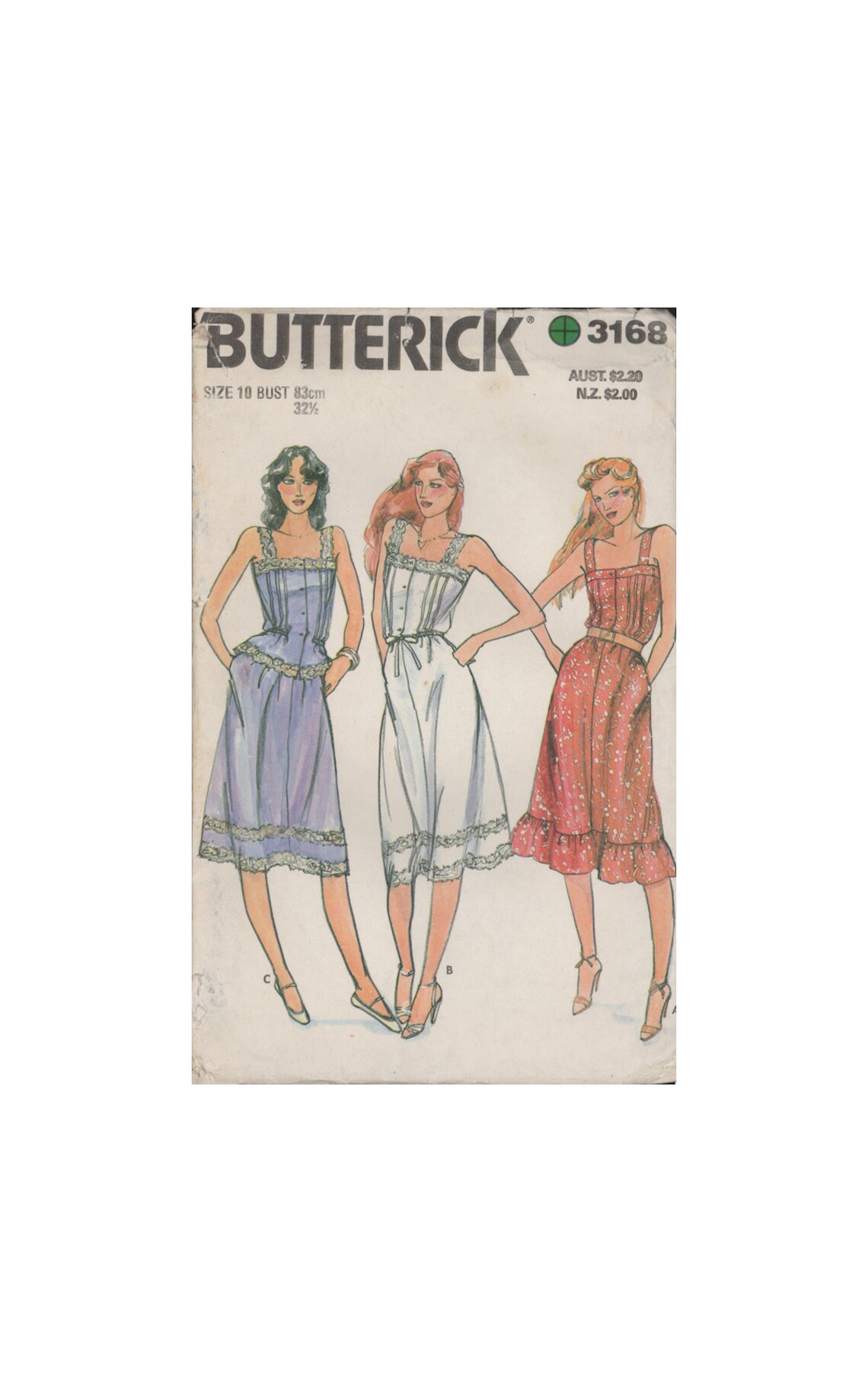 S3168 Pattern Butterick 3168 Sewing Pattern, Dress, Top and Skirt, Size 10, Partially ...