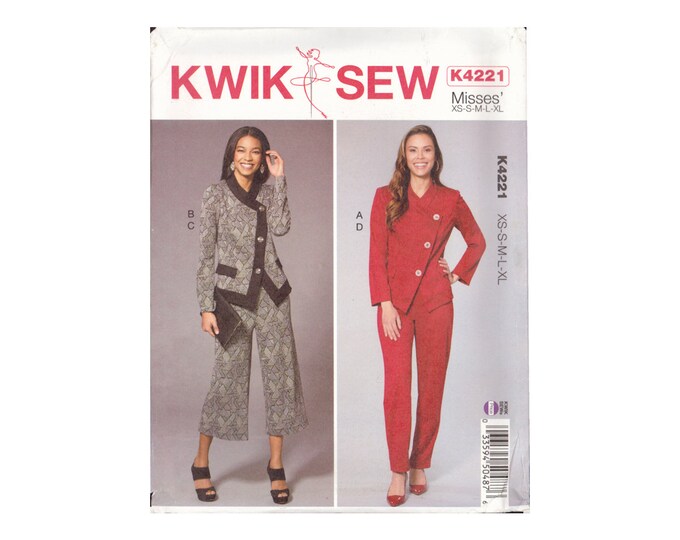 Kwik Sew 4221 Sewing Pattern, Women's Jacket and Pants, Size XS-XL ...