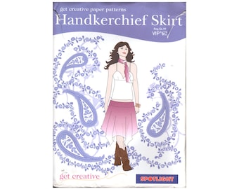 Spotlight Handkerchief Skirt Sewing Pattern Top Skirt Size 8-16 Uncut Factory Folded