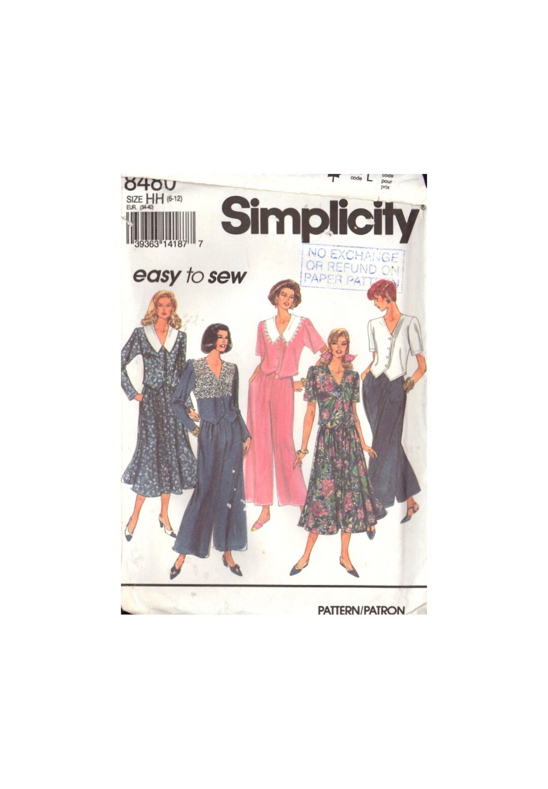 Simplicity 8480 Sewing Pattern Pull-on Pants Top Skirt Size 6-12 Uncut ...