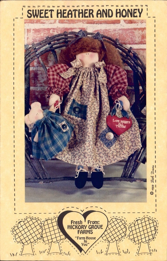 Hickory Grove Farms Sweet Heather and Honey Sewing Pattern, Dolls