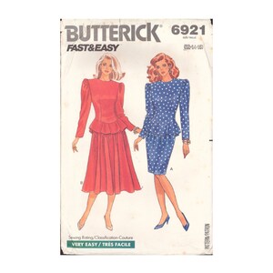 Butterick 6921 Sewing Pattern, Top and Skirt, Size 12-14-16, Uncut, Factory Folded