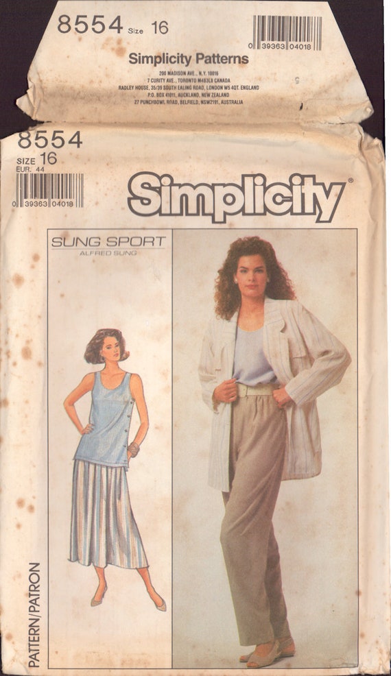 Jacket, Top Skirt & Pants Sewing Pattern / 90s Vintage / Women's
