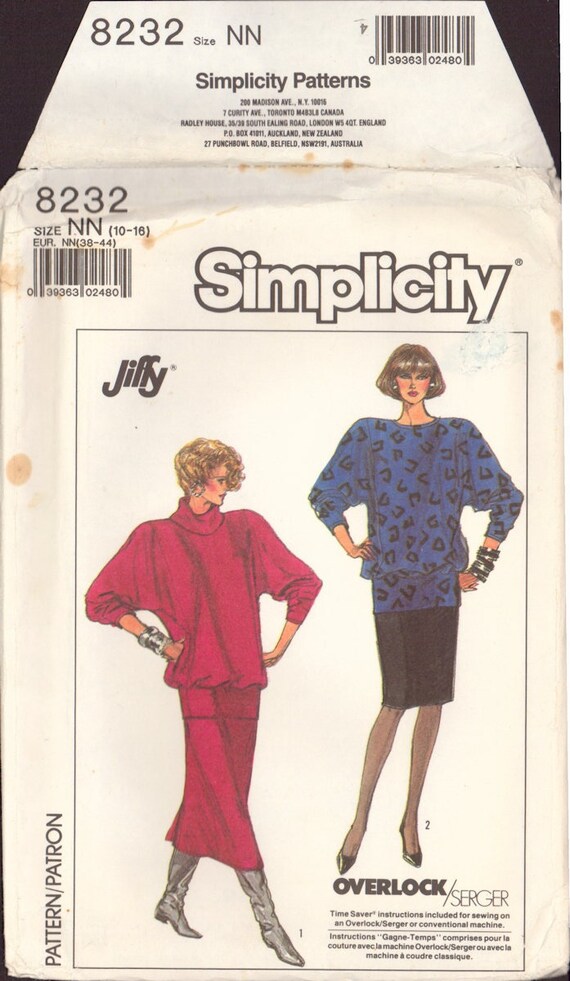 Simplicity 8232 Sewing Pattern, 2-length Skirt and Top, Size