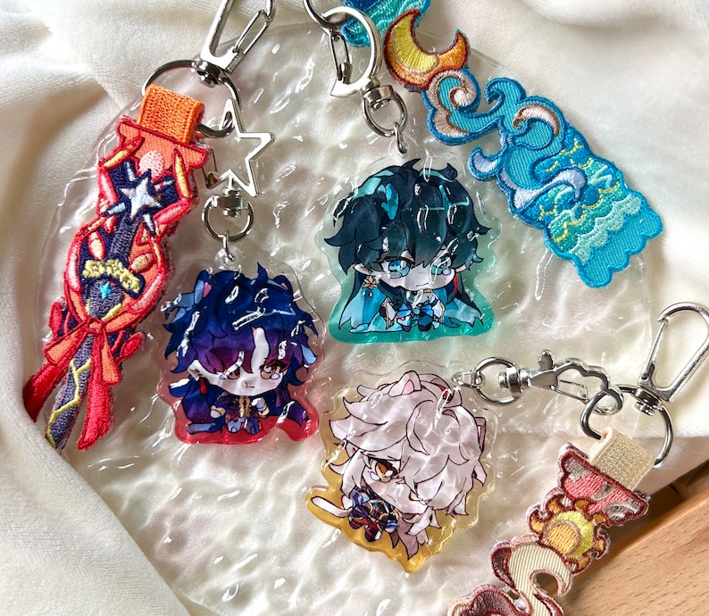 Honkai Star Rail "Weepy Dumplings" Acrylic Charm with Embroidered Tag image 2