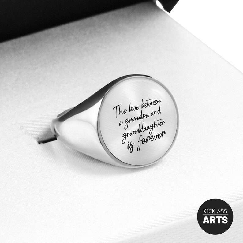 Grandfather Gift From Kids Grandpa Fathers Day Gift From Granddaughter Signet Ring Gift For Grandpa