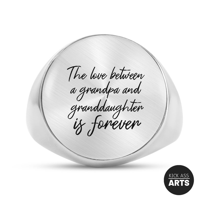 Grandfather Gift From Kids Grandpa Fathers Day Gift From Granddaughter Signet Ring Gift For Grandpa