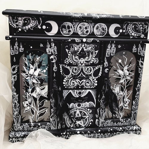 Custom GOTH Gothic Black Storage Wooden BOX Moth Decorative Etsy UK