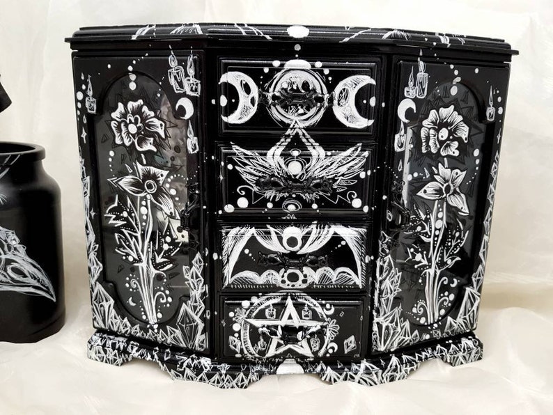 Custom GOTH gothic Black Wooden Plastic Storage BOX Decorative | Etsy