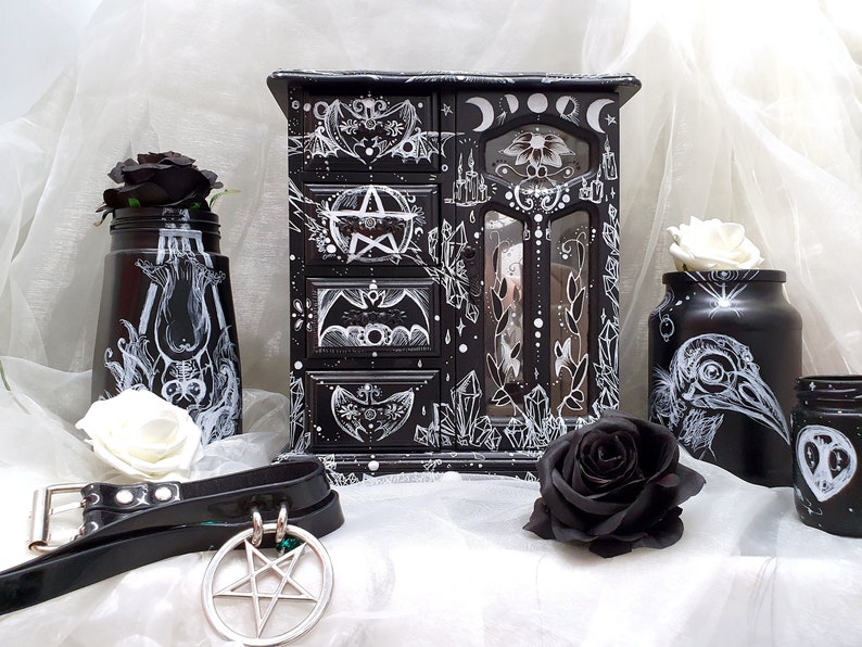 Custom GOTH Gothic Black Storage Wooden BOX Moth Decorative Etsy UK