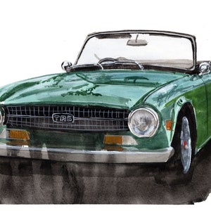 Painting of a Triumph TR6 Limited Print .