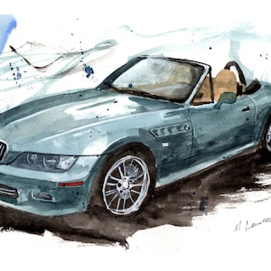 Painting of a BMW Z3   Limited Print .