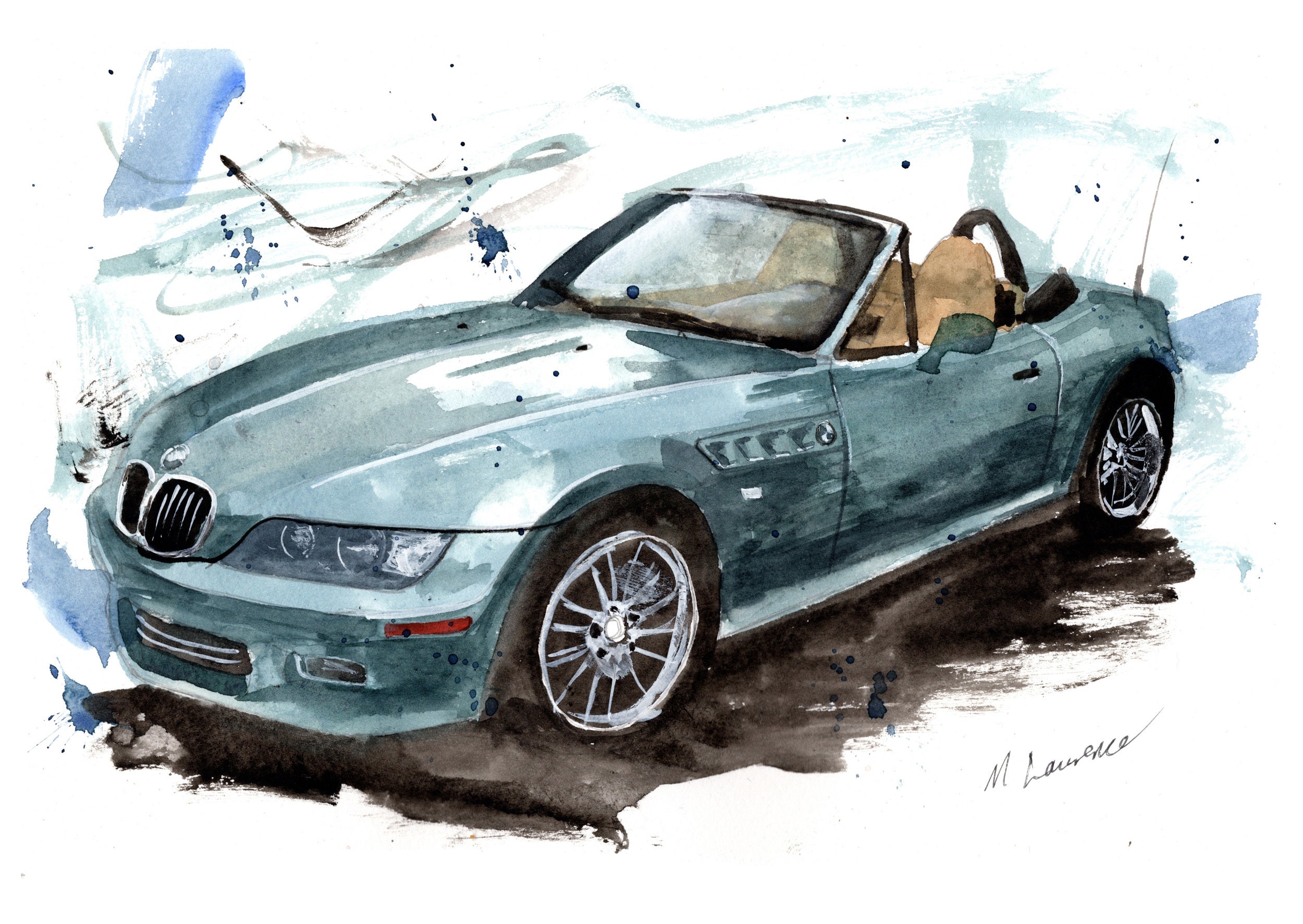 Buy Painting of a BMW Z3 Limited Print . Online in India 