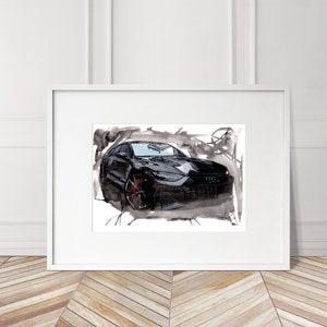 Hand Painted Audi RS7 Sportback  Print. Unique Audi RS7 Poster. Limited Edition Automobile Wall Art