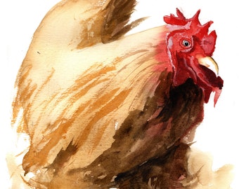 Buff Cochin Bantam Chicken Numbered limited edition Giclee Print of a Watercolour Painting