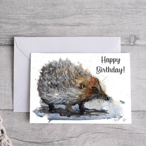 Cartão de aniversário de ouriço, download digital para impressão