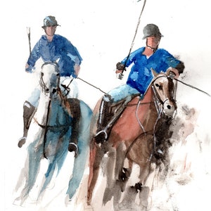 Polo Match Numbered limited edition Giclee Print of a Watercolour Painting