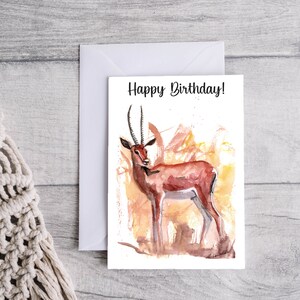Gazelle Birthday Card, Printable Digital Download