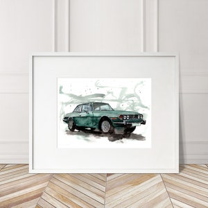 Triumph Stag Numbered limited edition print Limited Print watercolor giclee print classic British Car . image 3