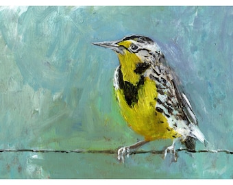 Meadowlark Numbered limited edition Giclee Print of an acrylic Painting