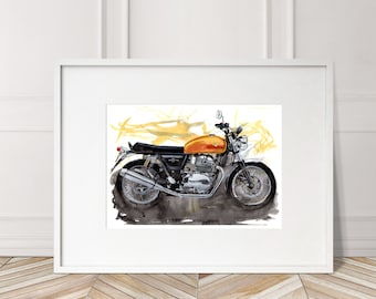 Royal Enfield Interceptor 650 Print: Hand-Painted Watercolor Art