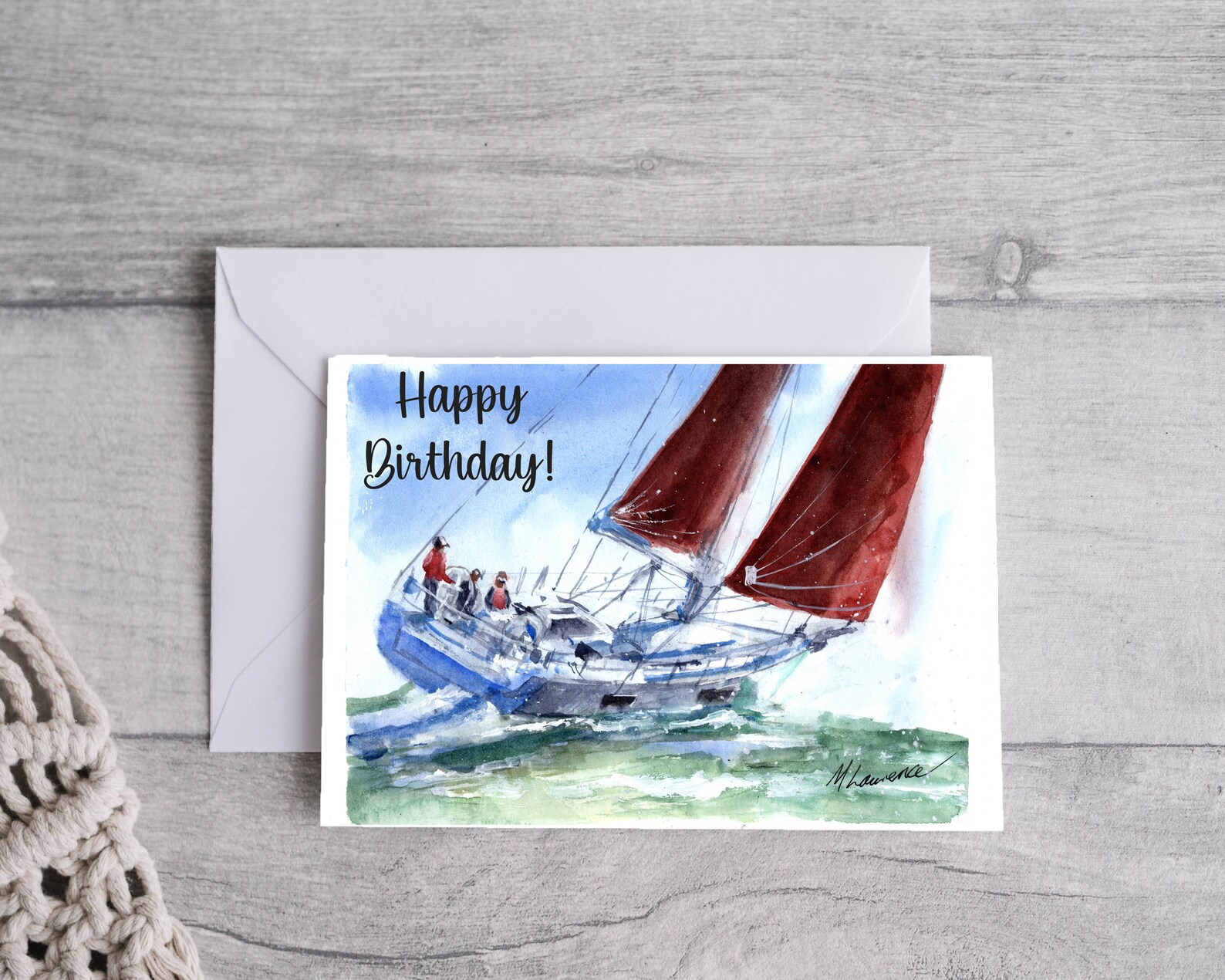 Sailboat Yacht Birthday Card, Printable Digital Download - Etsy