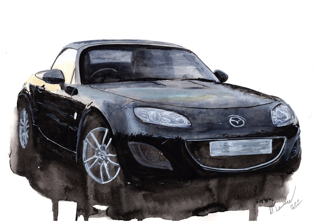 Painting of a Mazda Miata Mx5 Limited Print . Etsy