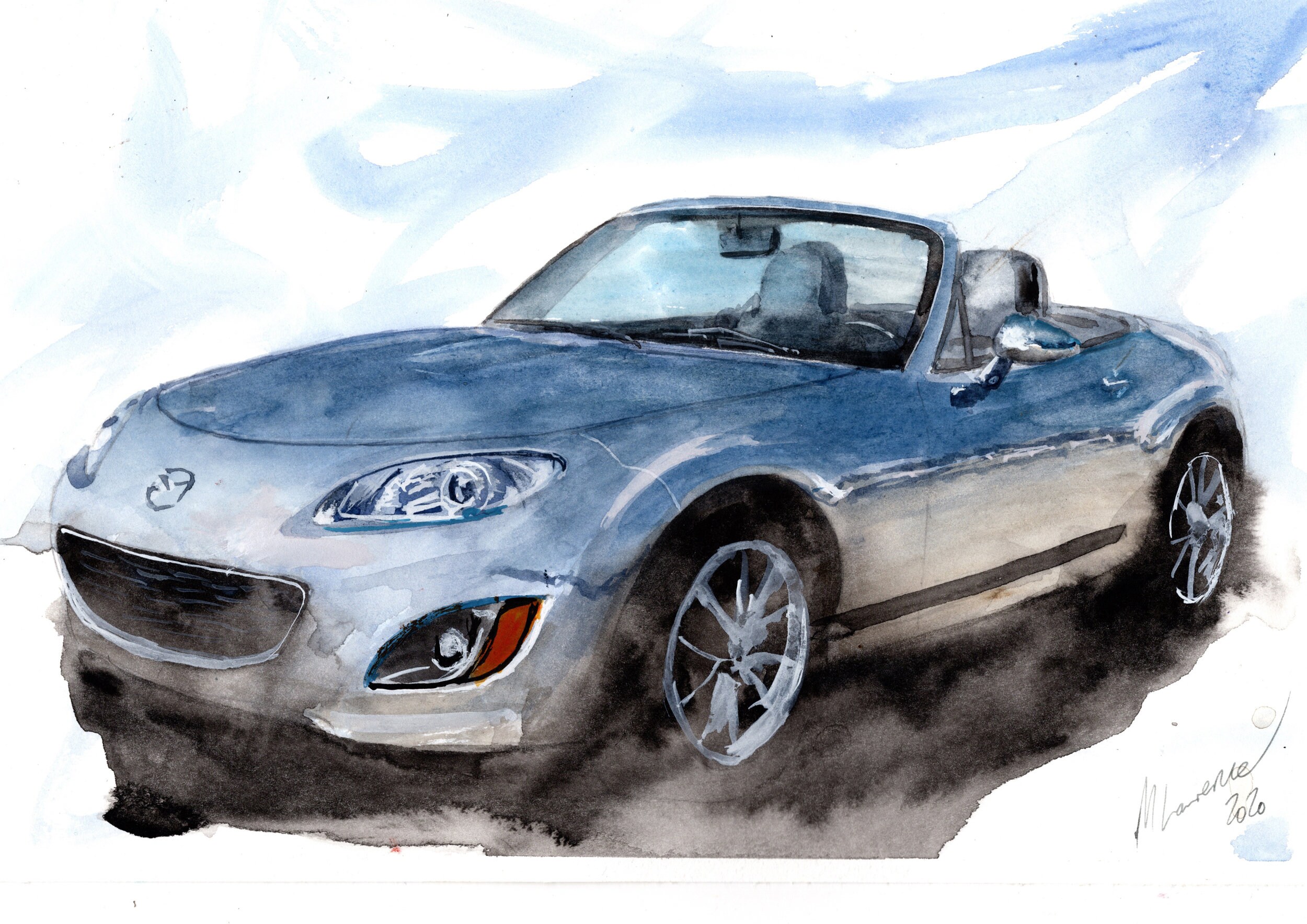 Painting of a Mazda Miata Mx5 Limited Print . Etsy