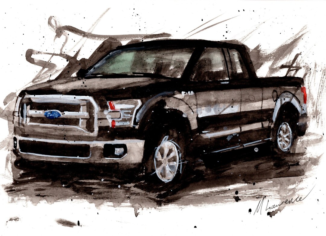 Painting of a Ford F150 F150 Truck Suv Pickup Limited Print . Etsy