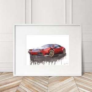 Stampa Panther Progettouno dipinta a mano. Poster Panther Progettouno unico. Decorazione murale automobilistica in edizione limitata.