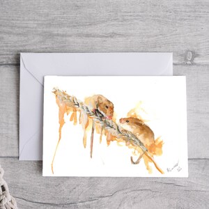 Field Mice Mouse Greetings Card, Printable Digital Download